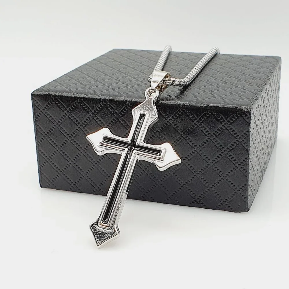 ❤️Cross Nail Chain scarecrow gothic Necklace, N90201P122